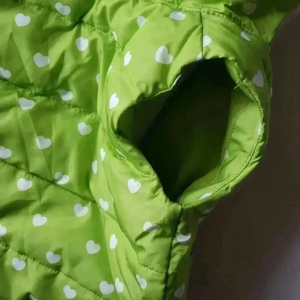 Gymboree Green Vest Hearts and Faux‎ FurTrim Hood 6-12 months